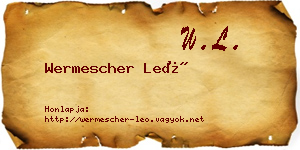 Wermescher Leó névjegykártya